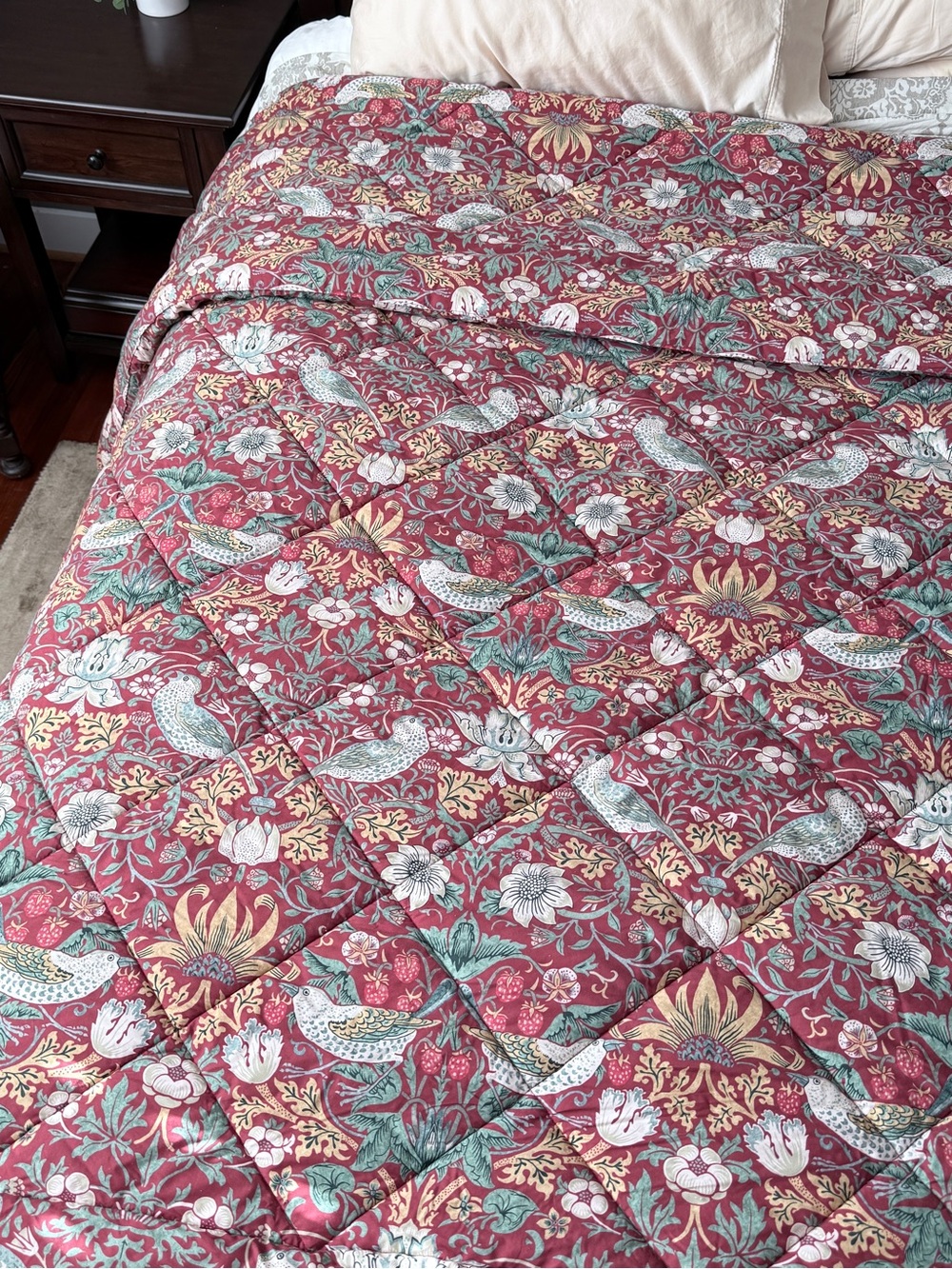 William Morris At Home Strawberry Thief King Quilted Comforter